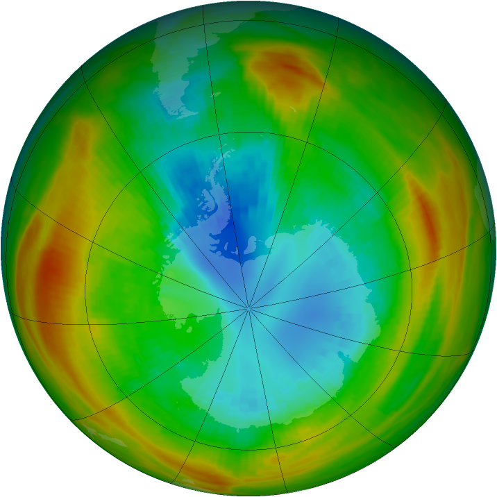 Antarctic ozone map for 30 August 1981